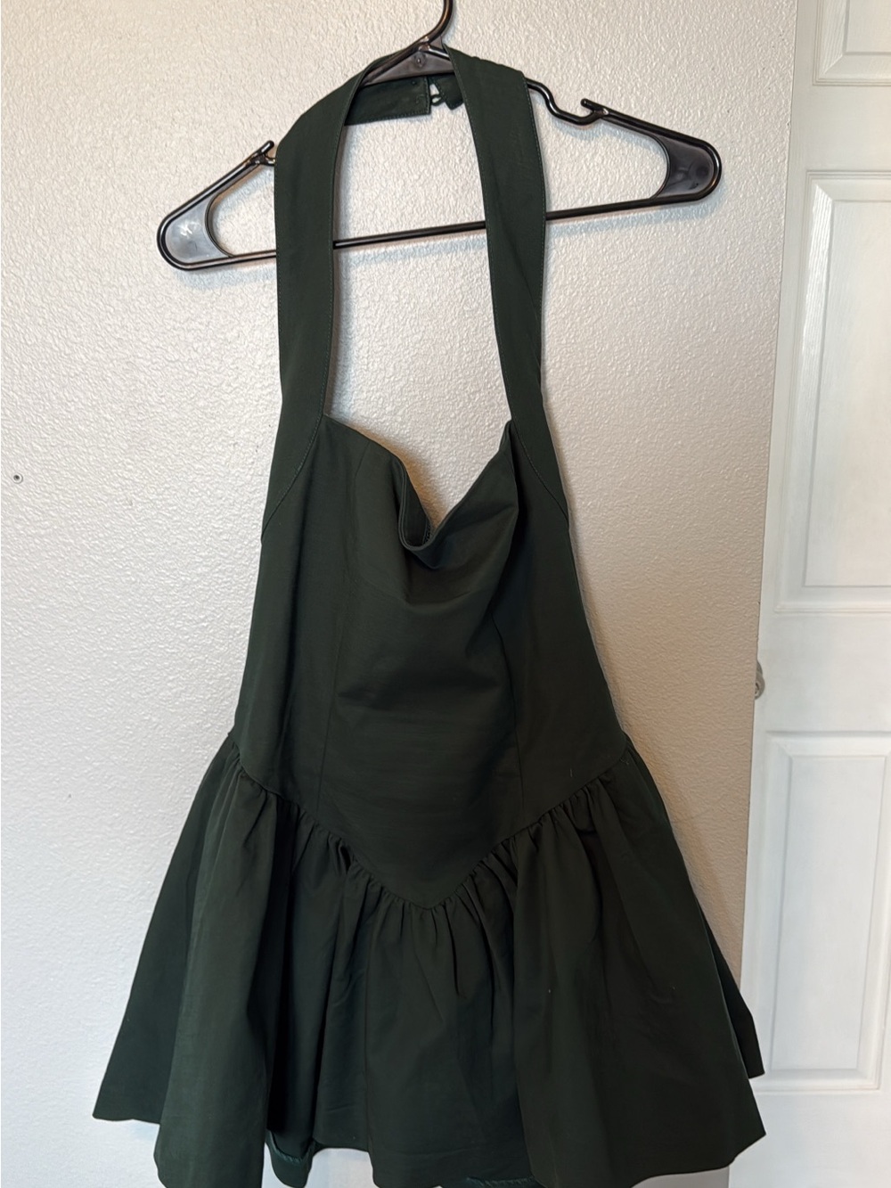 Luxxel Dark Green Halter Mini Dress